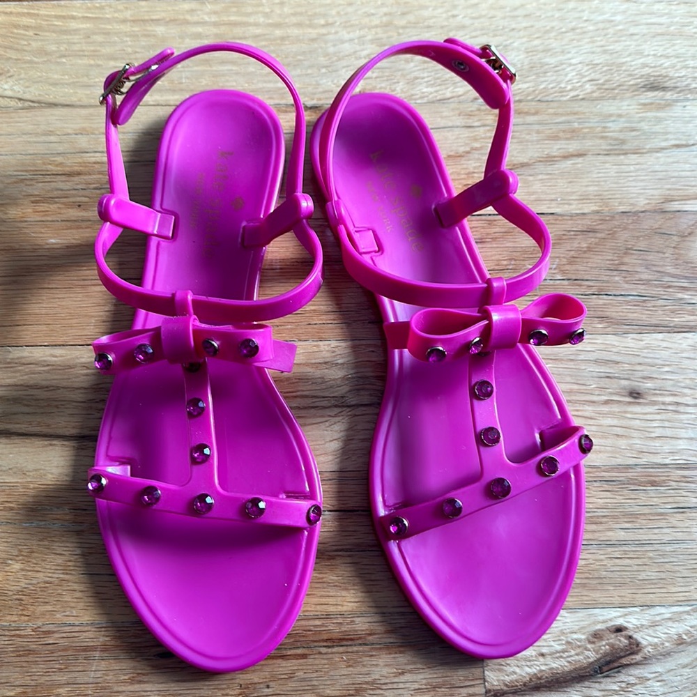 Kate Spade Savannah Deep Pink Jelly Sandals Sz 7